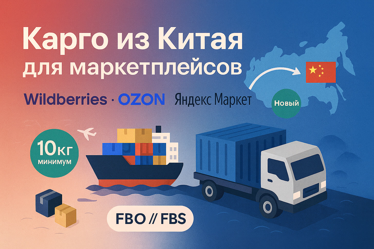 Карго из Китая для маркетплейсов (Wildberries, Ozon, Яндекс.Маркет)